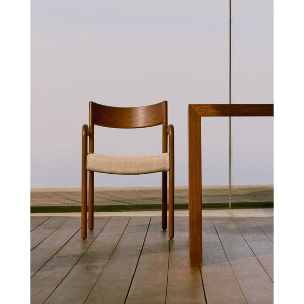 Rjav/bež jedilni stol Falconera – Kave Home-image-1