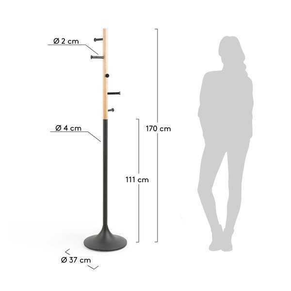 Črno stojalo za plašče Kave Home Berry-image-3