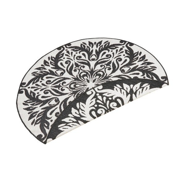 Črno-krem zunanja preproga NORTHRUGS Madrid, ⌀ 200 cm-image-3
