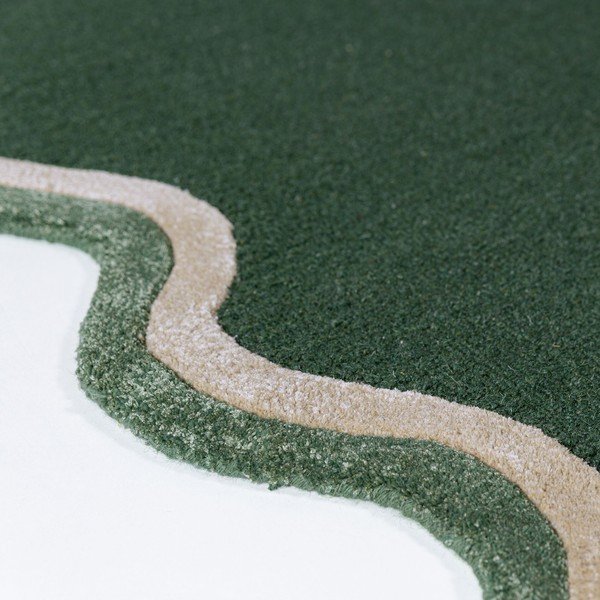 Temno zelena ročno tkana preproga iz mešanice volne 120x170 cm Rivo Wool – Flair Rugs-image-2