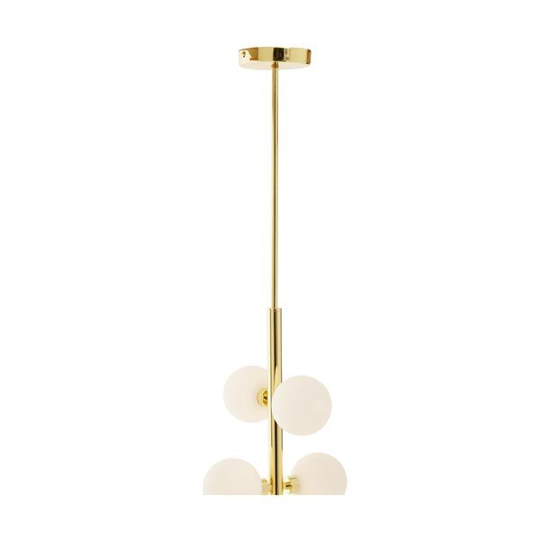 Bela/v zlati barvi kovinska viseča svetilka s steklenim senčilom ø 27 cm Trieste – Premier Housewares-image-3