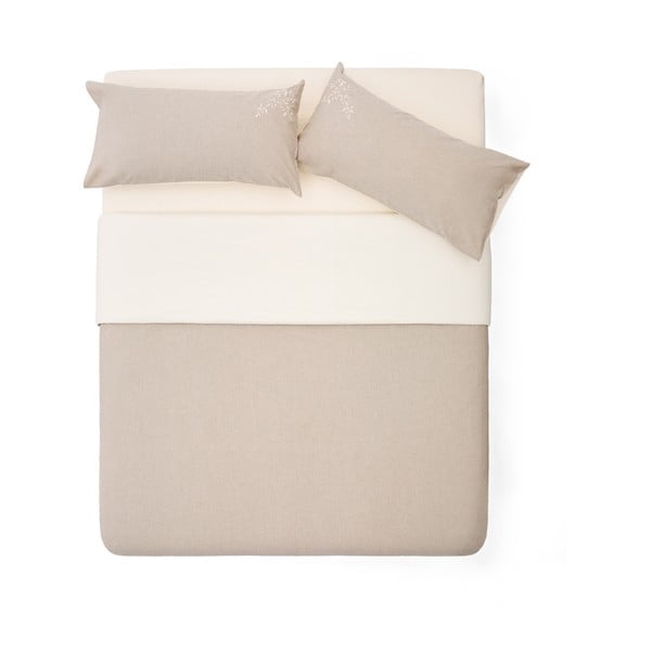 Bež podaljšana posteljnina za zakonsko posteljo iz bombažnega perkala 240x220 cm Sotela – Kave Home-image-2
