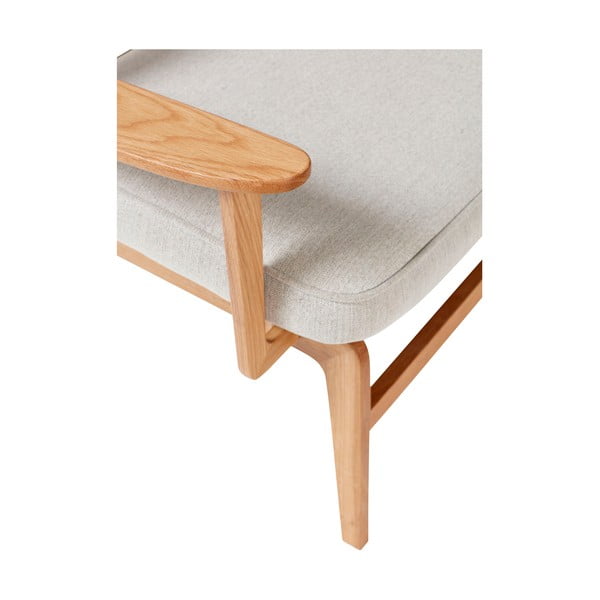 Siv fotelj s strukturo iz hrastovega lesa Hübsch Haze-image-2