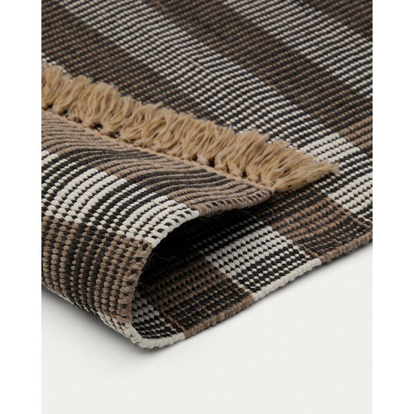 Črna obojestranska/ročno tkana preproga 60x90 cm Barani – Kave Home-image-4