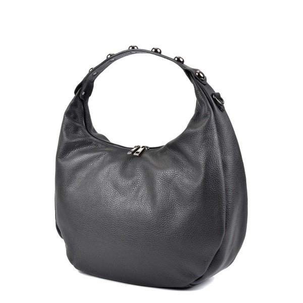 Črna usnjena torbica Roberta M Hobo-image-1