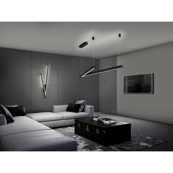 Črna LED stropna svetilka z glasovnim upravljanjem s pomočjo mobilne aplikacije s kovinskim senčilom 35x127.5 cm Cicanto – CINQUE-image-1