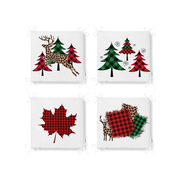 Sedežne blazine z božičnim motivom v kompletu 4 ks 40x40 cm Tartan – Mila Home