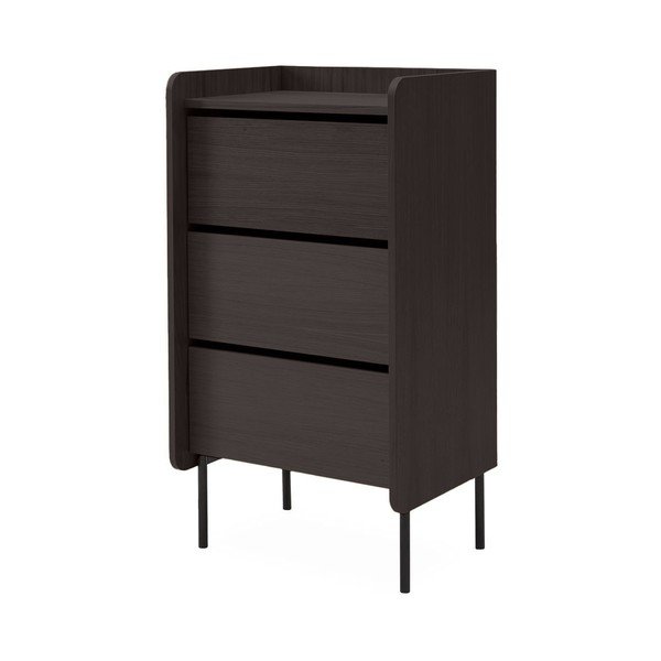 Črna visoka komoda v hrastovem dekorju 60x108,5 cm Wrap – Bonami Selection-image-2