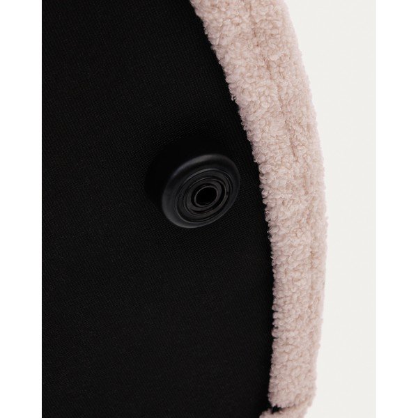 Svetlo rožnat tabure iz tkanine bouclé Kaeli – Kave Home-image-3