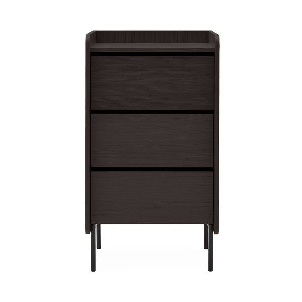 Črna visoka komoda v hrastovem dekorju 60x108,5 cm Wrap – Bonami Selection