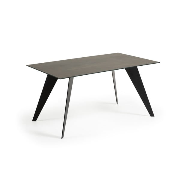 Jedilna miza s sivo ploščo Kave Home Nack, 160 x 90 cm