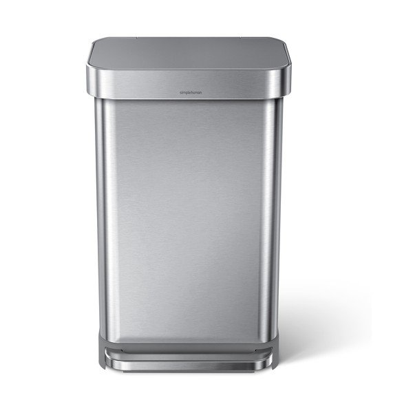 Jeklen koš za smeti s pedalom v srebrni barvi 45 l – simplehuman-image-2