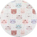Slonokoščena pralna otroška preproga ø120 cm Cute Animals – Vitaus