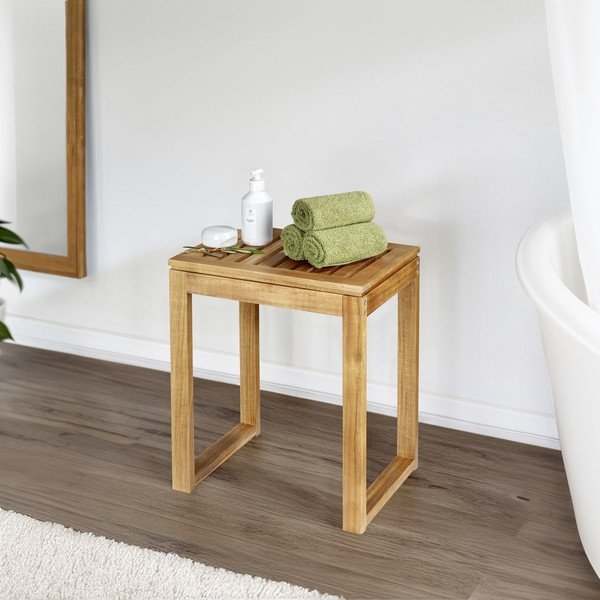 Stolček iz masivne akacije v naravni barvi Fondi – Wenko-image-1