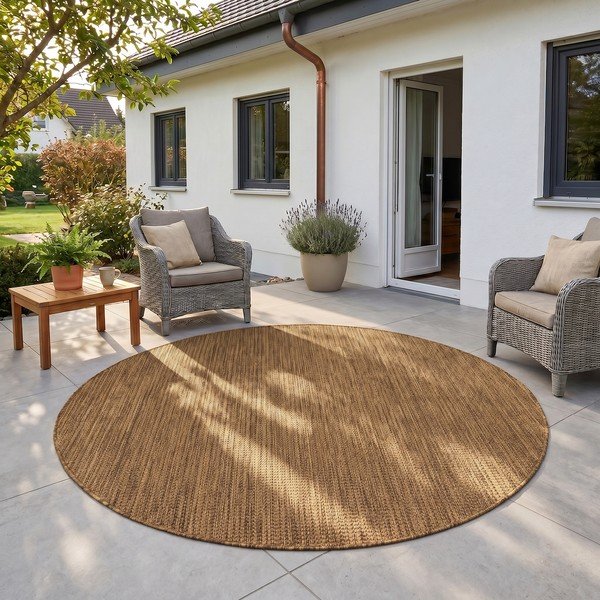 Rjava okrogla notranja in zunanja preproga ø 120 cm Mira 1450 – Ayyildiz Carpets-image-1