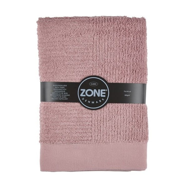 Rožnata bombažna kopalna brisača Zone Classic, 70 x 140 cm