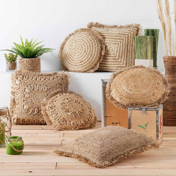 Okrasna blazina iz jute ø 40 cm Tournicotti – douceur d'intérieur-image-1