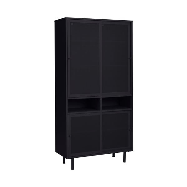 Črna kovinska omarica z drsnimi vrati 90x180x40 cm Veep – Unique Furniture-image-4