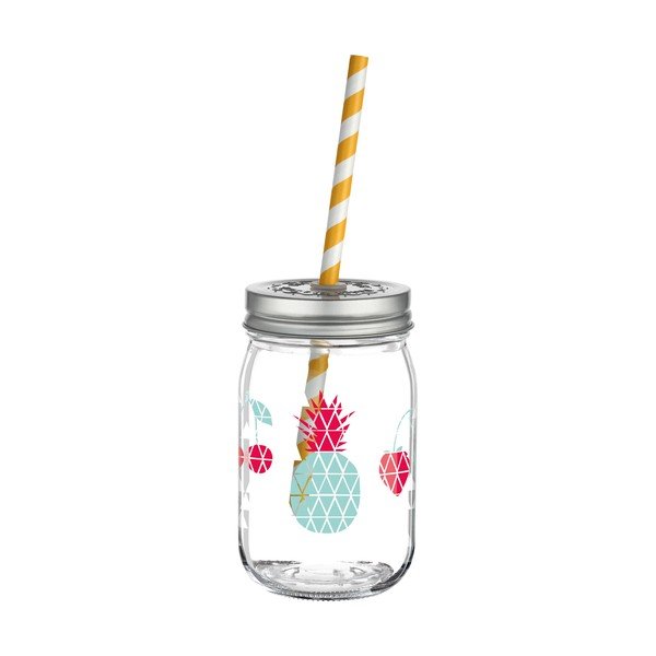 Kozarec s pokrovom in slamico Ritzenhoff Kathrin Stockebrand Ananas, 445 ml-image-1