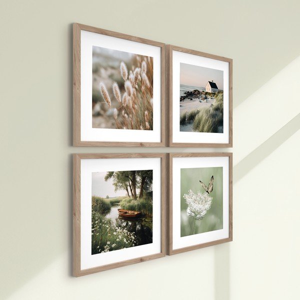 Tiskane slike v kompletu 4 ks z okvirjem 30x30 cm Subtle Nature – Styler-image-3