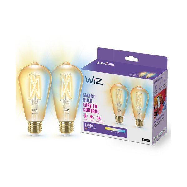 Filament žarnice v kompletu 2 ks z žarnico E27, 7 W – WiZ
