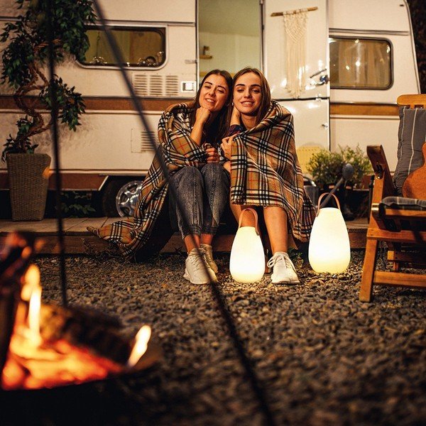 Belo-rjava LED namizna svetilka (višina 26 cm) Ruby – Fischer & Honsel-image-1