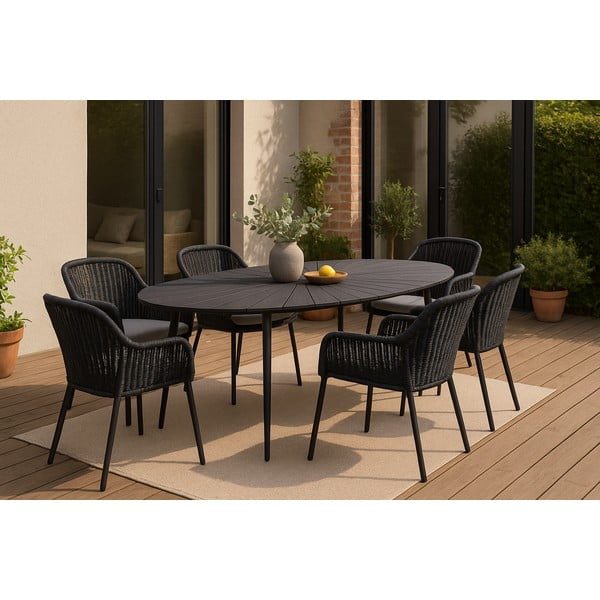 Črna vrtna miza s ploščo iz artwooda Bonami Selection Marienlist, 190 x 115 cm-image-1