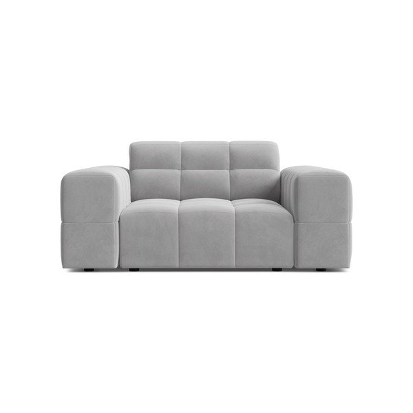 Svetlo siv žameten fotelj Chicago – Cosmopolitan Design