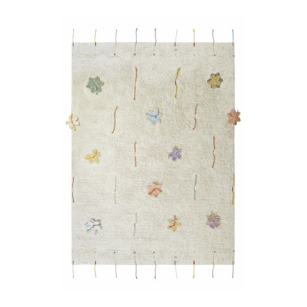 Kremno bela bombažna otroška igralna preproga 120x160 cm Wildflowers – Lorena Canals