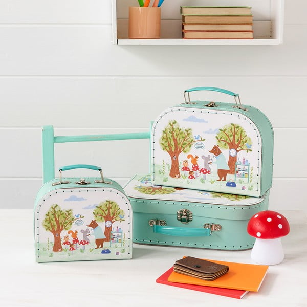 Kartonasti otroški organizatorji za igrače v kompletu 3 ks 21x28x8 cm Woodland Friends – Rex London-image-1