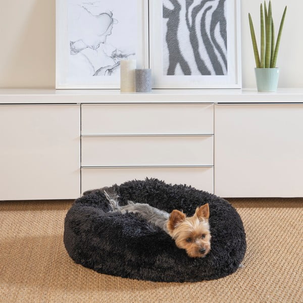 Črna postelja za pse ø 55 cm – Love Story-image-1