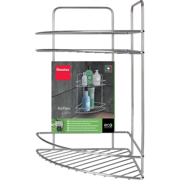Jeklena kopalniška polica v sijajno srebrni barvi Luxy – Metaltex-image-2