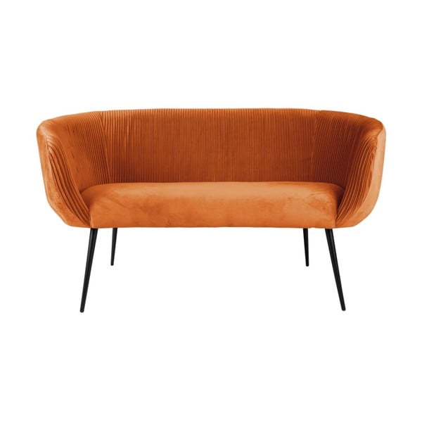 Oranžni kavč z žametno površino Majestic - Leitmotiv
