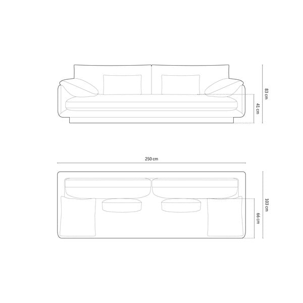 Bež sedežna garnitura 250 cm Torino – Micadoni Home-image-4