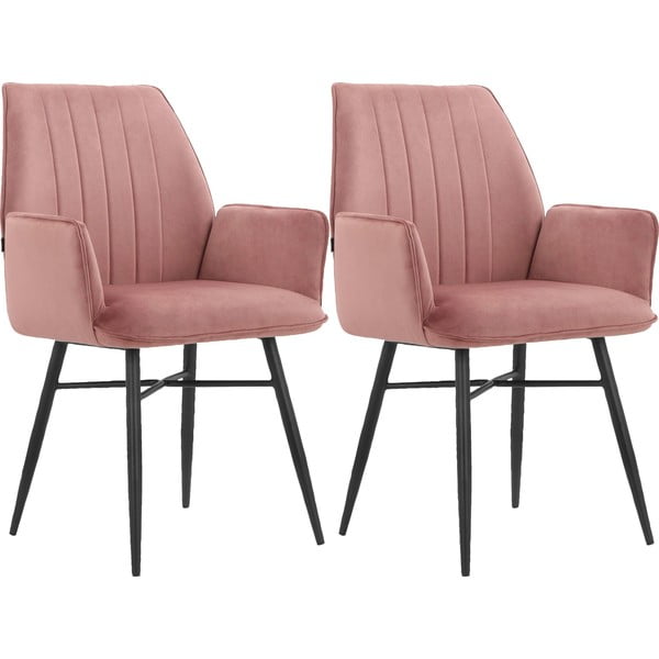 Svetlo rožnati oblazinjeni jedilni stoli v kompletu 2 ks Anzo – Støraa-image-4