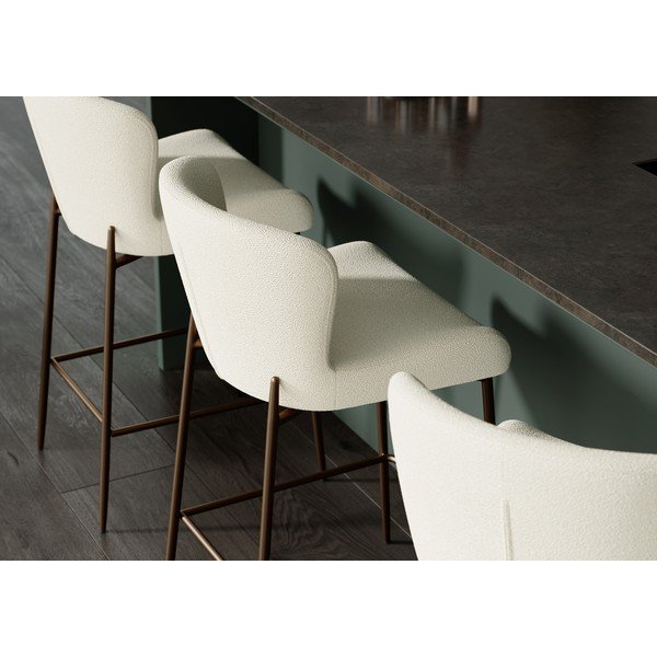 Kremno bel oblazinjen barski stol (višina sedeža 67,5 cm) Glam – DAN-FORM Denmark-image-1