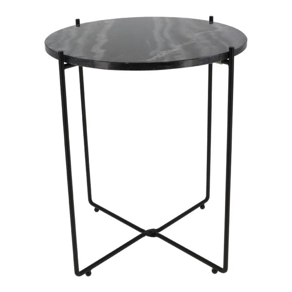Črna mizica za kavo z marmornatim vrhom Compactor Agneta