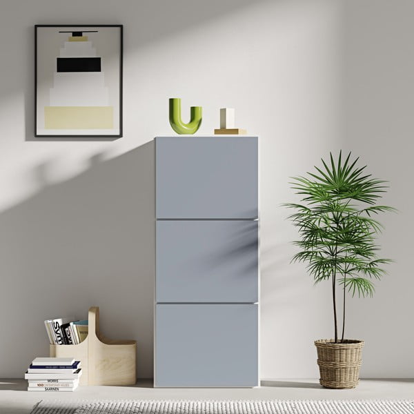 Bela/siva omarica za čevlje Bamboo – TemaHome-image-1