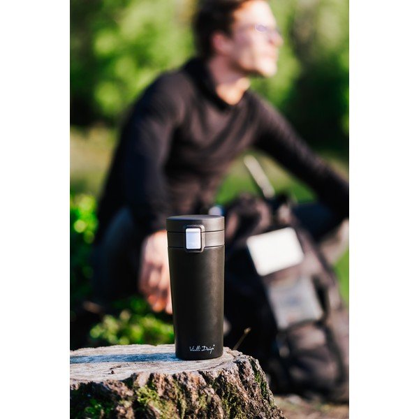 Črna potovalna termo skodelica Vialli Design Fuori, 400 ml-image-4