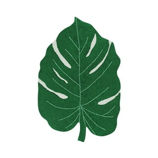 Temno zelena pralna ročno tkana bombažna otroška preproga 120x180 cm Monstera Leaf – Lorena Canals