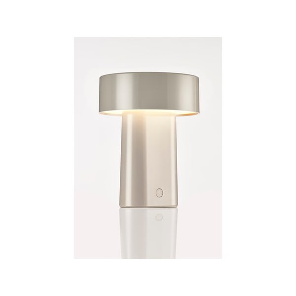 Sivo-bež plastična LED namizna svetilka (višina 18 cm) Oblong – Zone-image-3