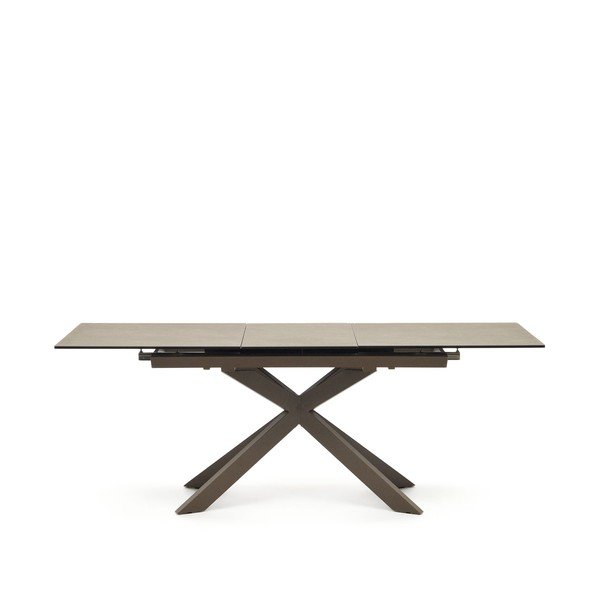 Rjava raztegljiva jedilna miza s keramično ploščo 90x160 cm Atminda – Kave Home-image-3