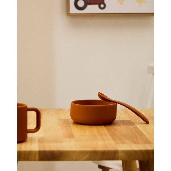 Svetlo modre/oranžne plastične/silikonske otroške žličke v kompletu 2 ks Lili – Kave Home-image-2