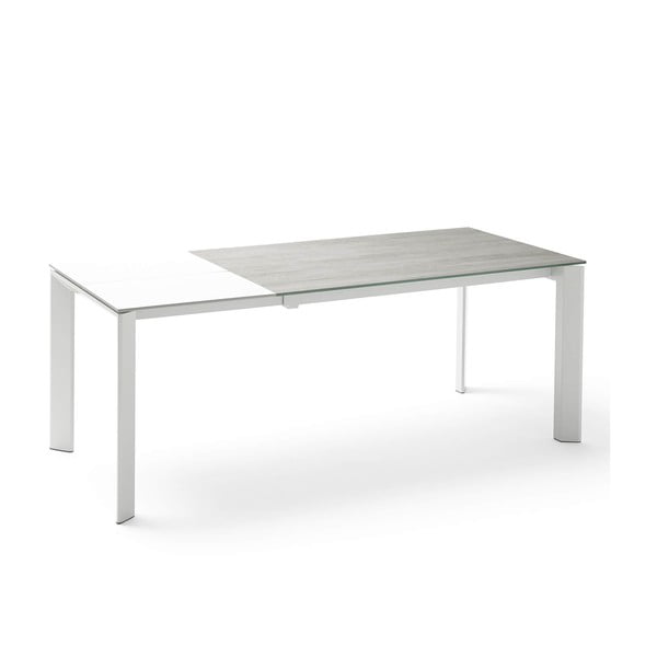 Sivo-bela zložljiva jedilna miza Lisa Blaze, dolžina 140/200 cm