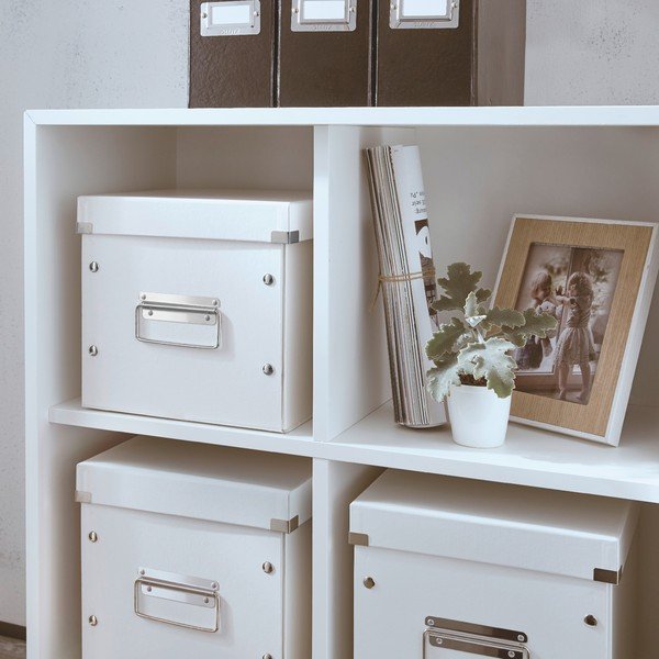 Bela kartonasta škatla za shranjevanje s pokrovom 26x26x24 cm Click&Store – Leitz-image-1