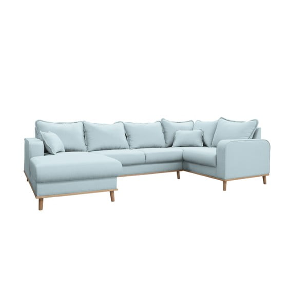 Svetlo modra kotna sedežna garnitura (z levim kotom) Beata – Ropez-image-2