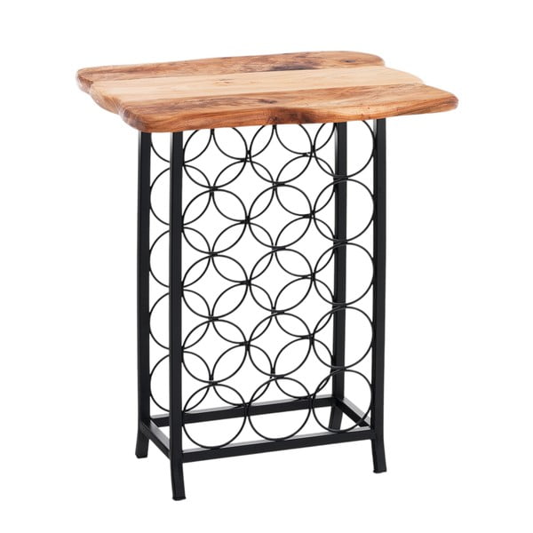 Kovinsko držalo za vino v črni in naravni barvi število steklenic 15 46x56x35,5 cm Ras – Tomasucci