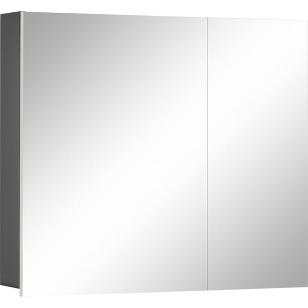 Siva stenska kopalniška omarica z ogledalom Støraa Wisla, 80 x 70 cm