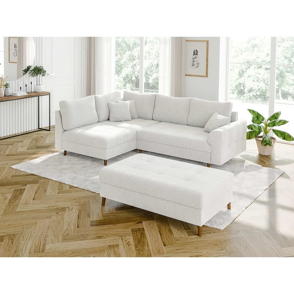 Bel tabure iz tkanine bouclé Ariella – Ropez-image-3