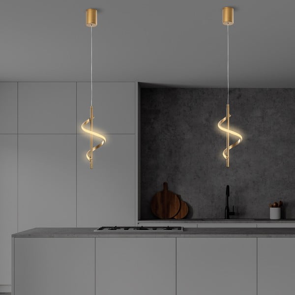 LED viseča svetilka v zlati barvi ø 16 cm Likma – Opviq lights-image-3